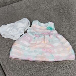 Wonder Nation Pastel Striped Dress with Diaper Cover